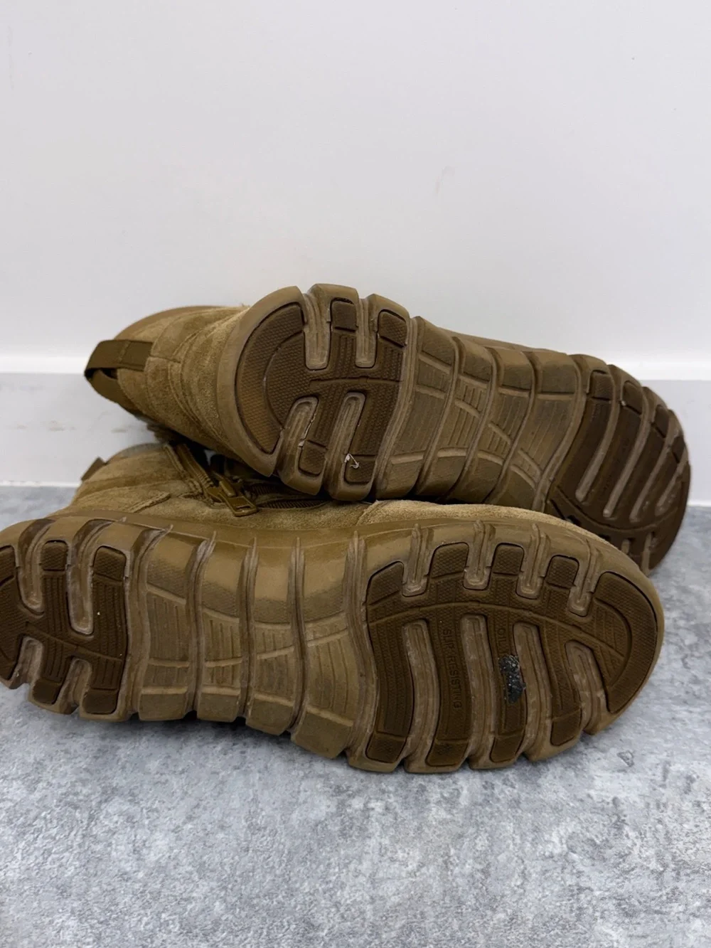 Reebok Sublite Cushion Tactical Boots Men’s 5.5 Coyote Composite Toe Side Zip